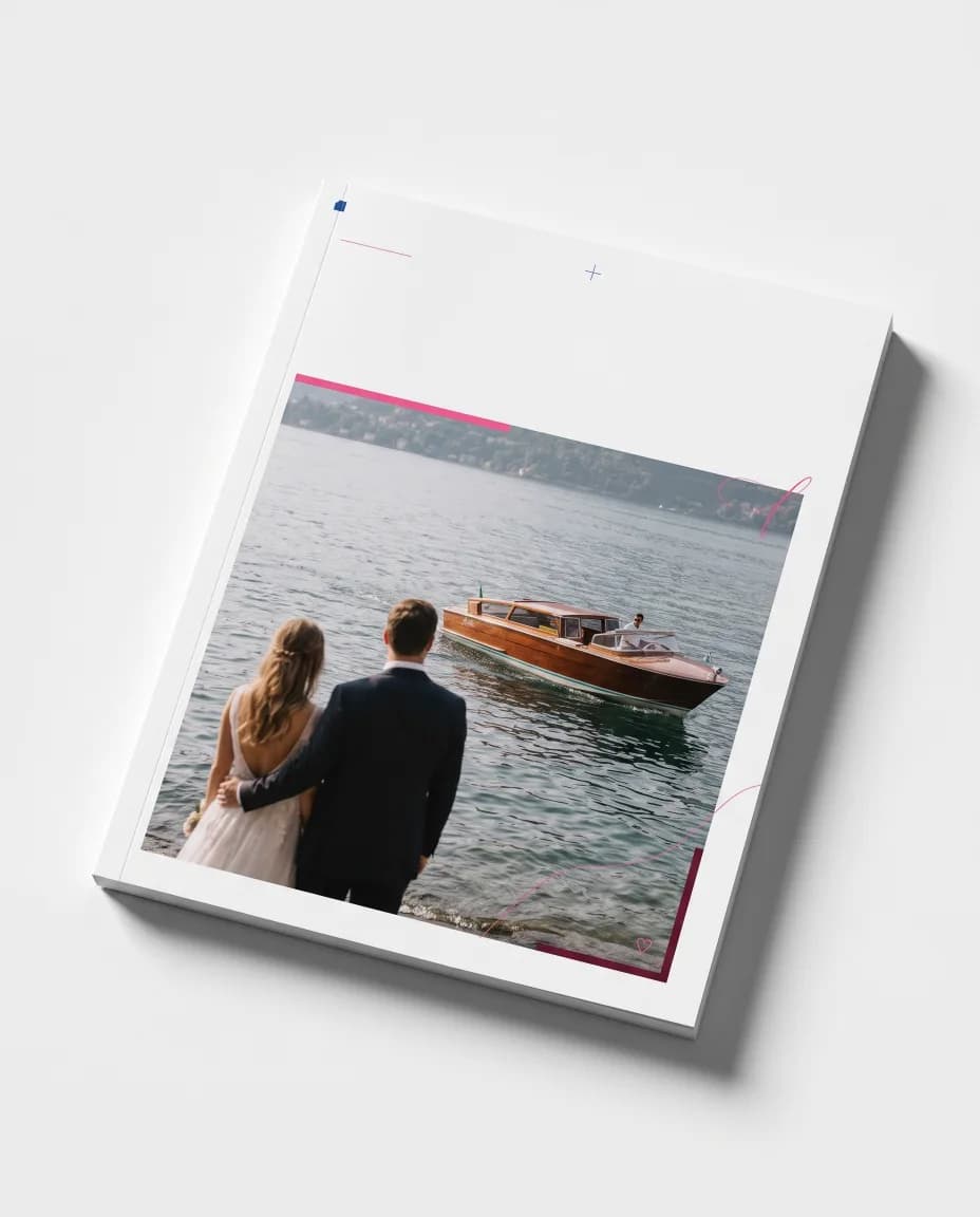 Issue No. 1 magazine cover with a couple and a passing wooden boat